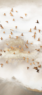 Roller blind for large window A flock of birds