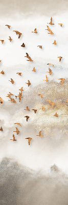 Roller blind for large window A flock of birds
