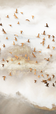 Roller blind for large window A flock of birds