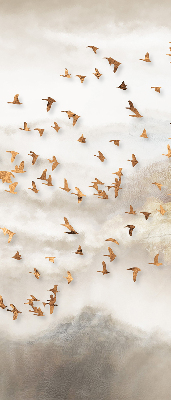 Roller blind for large window A flock of birds