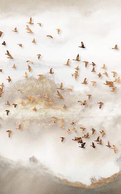 Roller blind for large window A flock of birds