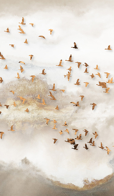 Roller blind for large window A flock of birds