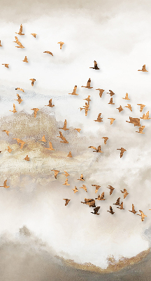 Roller blind for large window A flock of birds