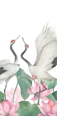 Modern roller blind Cranes in the lilies