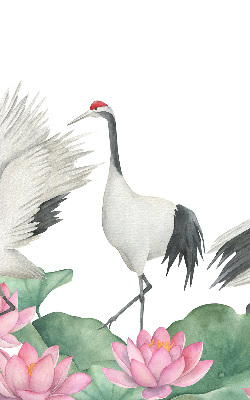 Modern roller blind Cranes in the lilies