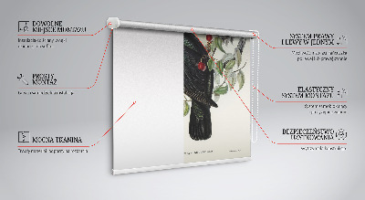 Roller blind for large window Birds on a branch