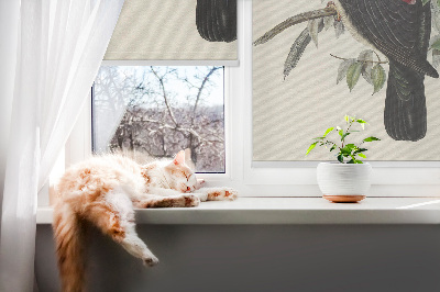 Roller blind for large window Birds on a branch