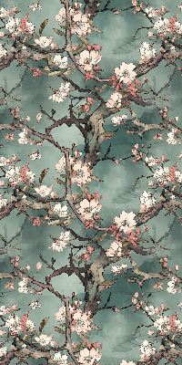 Fabric roller blind Flowers on the tree