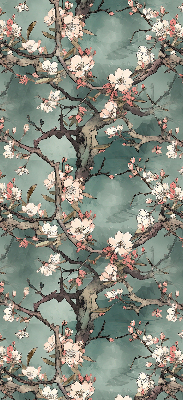 Fabric roller blind Flowers on the tree