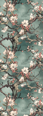 Fabric roller blind Flowers on the tree