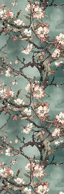 Fabric roller blind Flowers on the tree