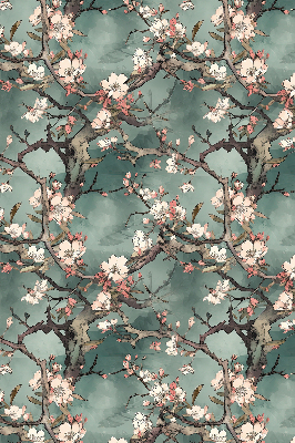 Fabric roller blind Flowers on the tree