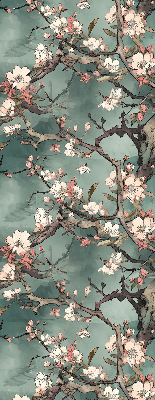 Fabric roller blind Flowers on the tree