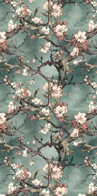 Fabric roller blind Flowers on the tree