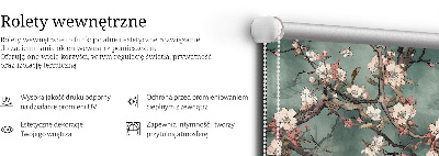 Fabric roller blind Flowers on the tree