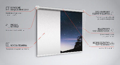 Fabric roller blind starry sky design