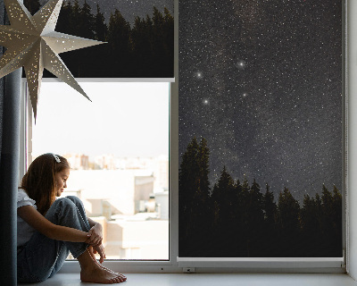 Modern roller blind with stars in the sky pattern