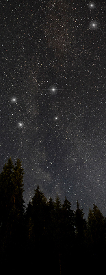Modern roller blind with stars in the sky pattern