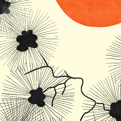 Roller blind for large window Dandelions