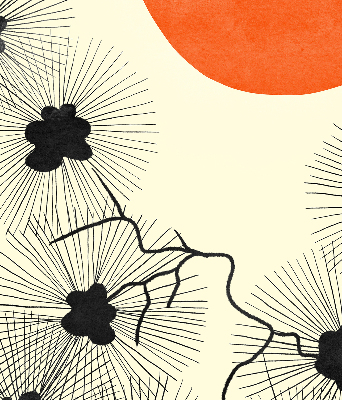 Roller blind for large window with Dandelions print