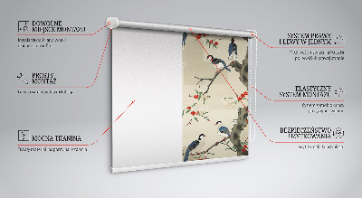 Fabric roller blind Birds on a tree