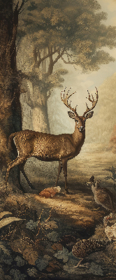 Modern roller blind Animals in the forest
