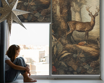 Modern roller blind Animals in the forest