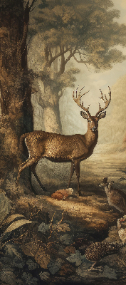 Modern roller blind Animals in the forest