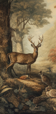 Modern roller blind Animals in the forest