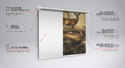 Modern roller blind Animals in the forest