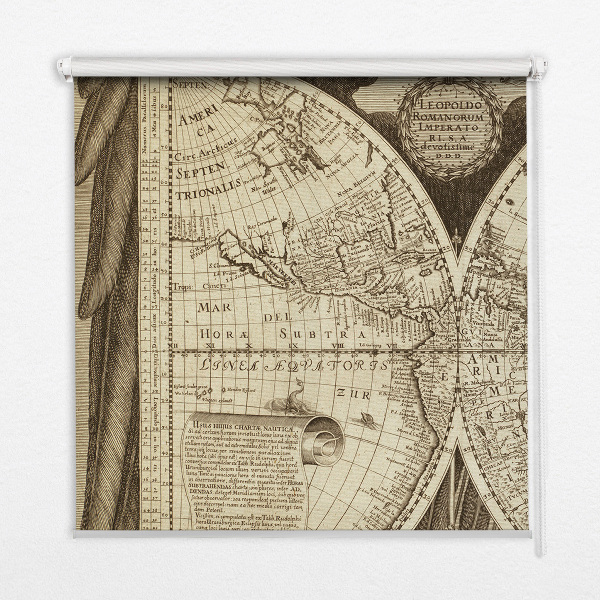 Fabric roller blind Old world map