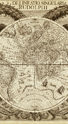 Fabric roller blind Old world map