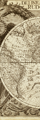 Fabric roller blind Old world map