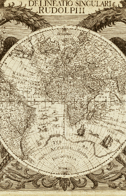 Fabric roller blind Old world map