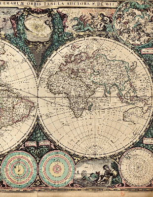 Modern roller blind World map