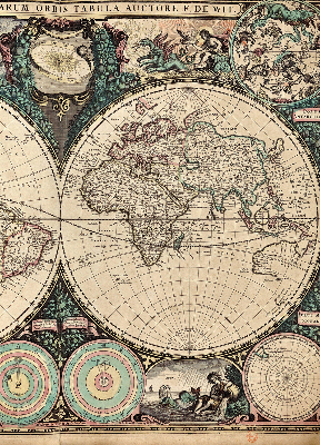 Modern roller blind World map