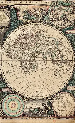 World map roller blind modern design