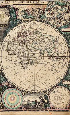 Modern roller blind World map