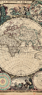 Modern roller blind World map