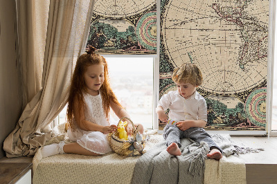Modern roller blind World map