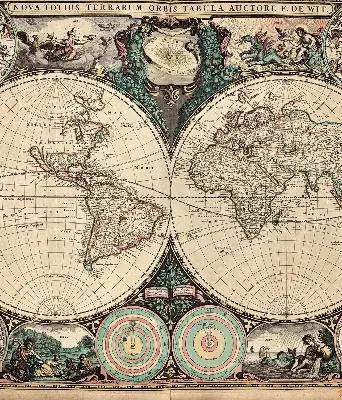 World map roller blind modern design