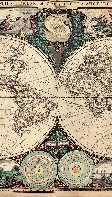 Modern roller blind World map