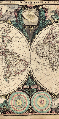 Modern roller blind World map