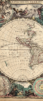 Modern roller blind World map