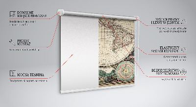 World map roller blind modern design