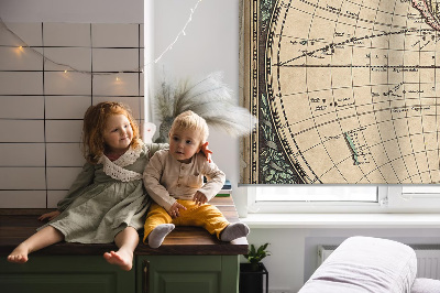 Modern roller blind World map