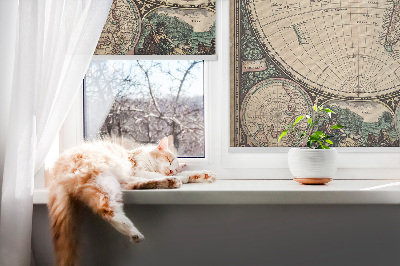 Modern roller blind World map