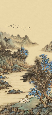 Roller blind for large window Mountains