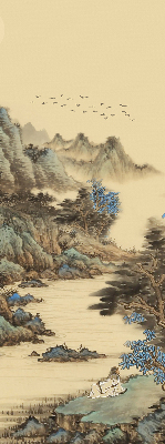 Roller blind for large window mountains print