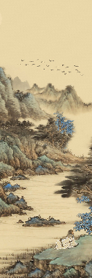 Roller blind for large window mountains print
